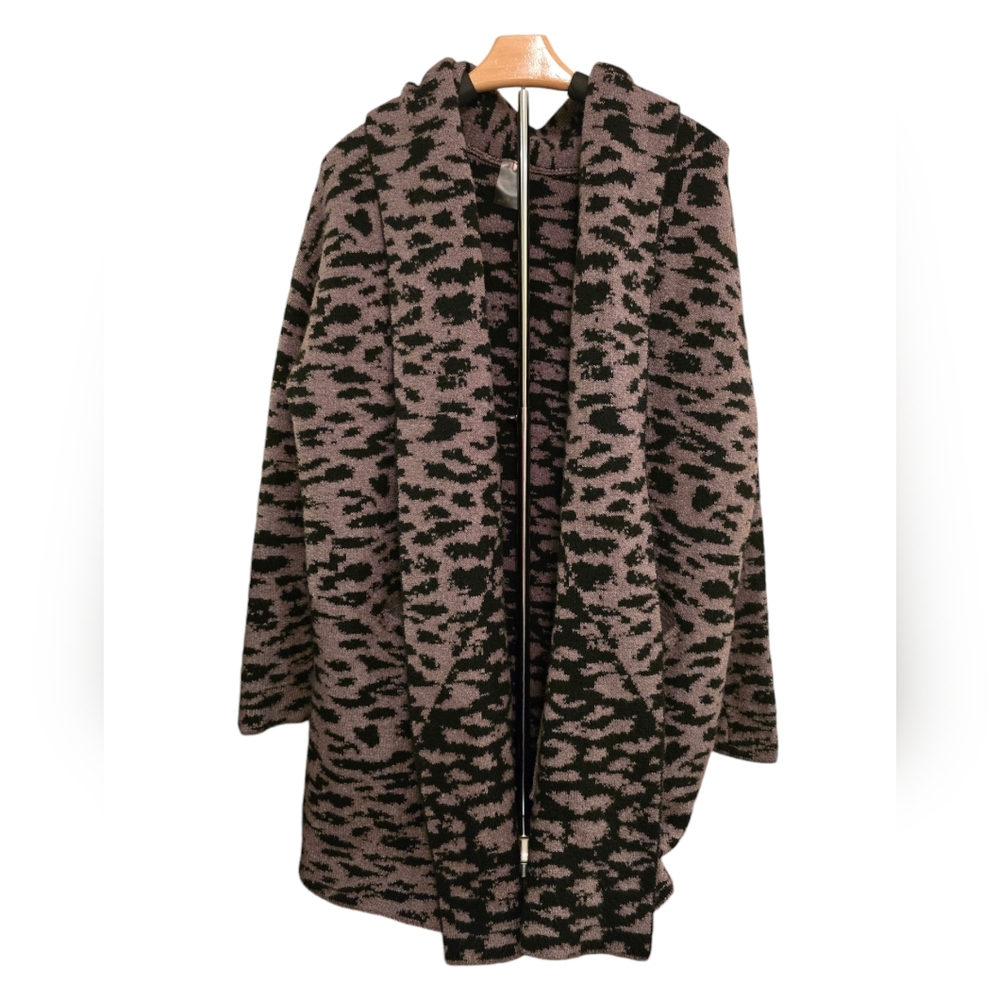 Calia by Carrie Underwood Long Cardigan Sweater w/pockets Sz M Brown/Black Print